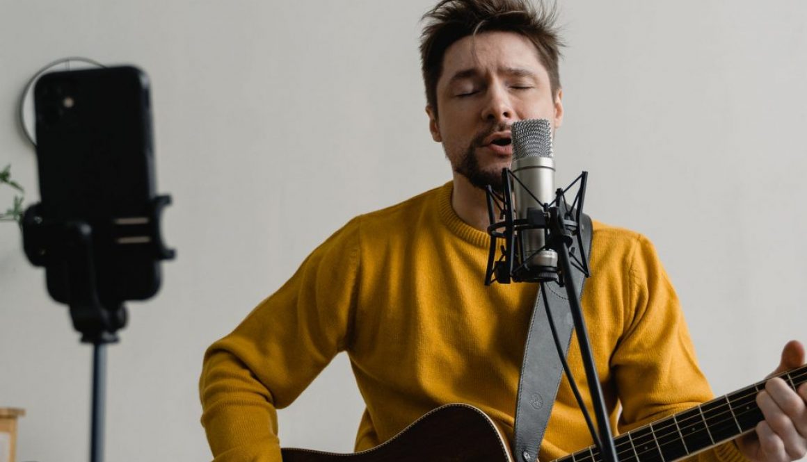 A guy is singing
