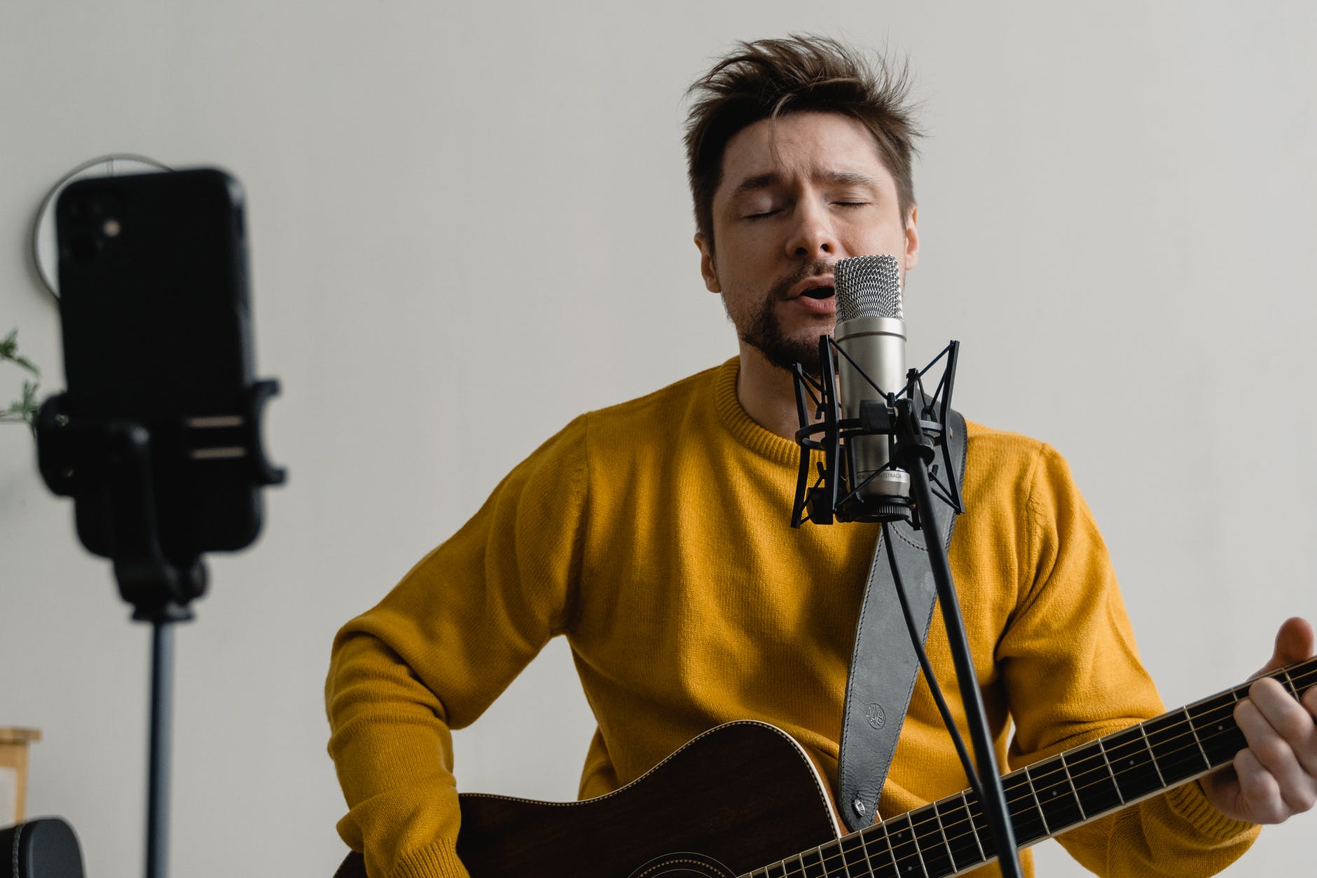 A guy is singing